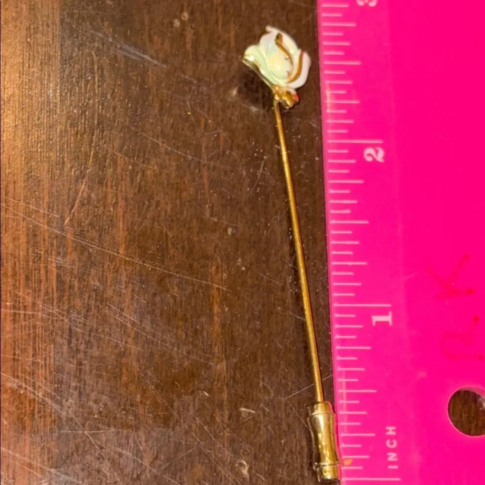 Dainty White rose stick pin